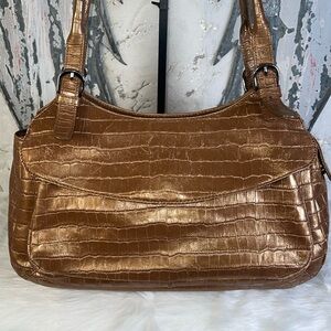 Vintage Maxx New York Croc Embossed Leather Bag.